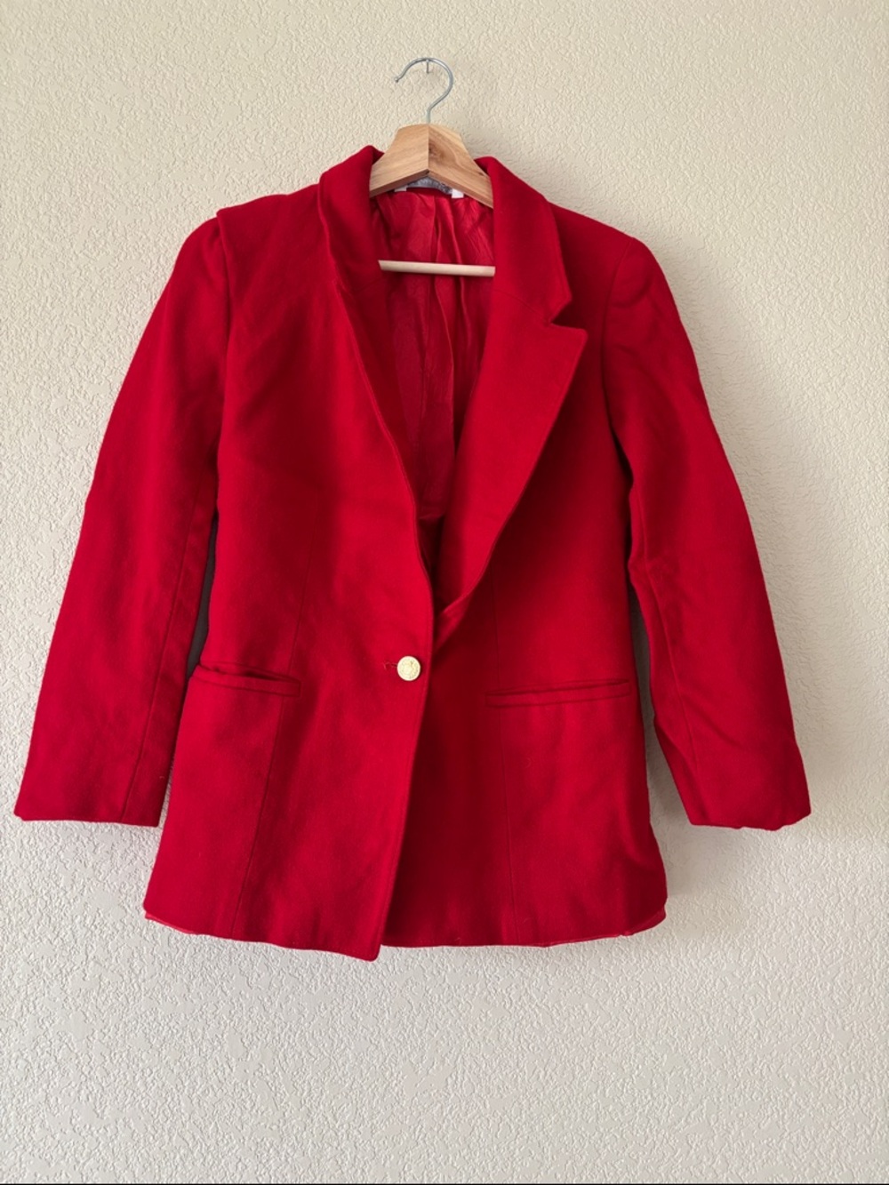 Tailored in USA Vintage Wool Red Women's Blazer Jacket